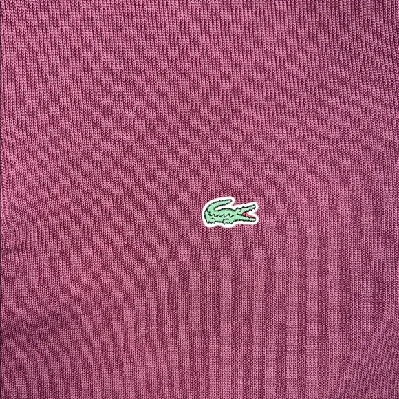 Lacoste Men's Burgundy Zip-Up Sweater